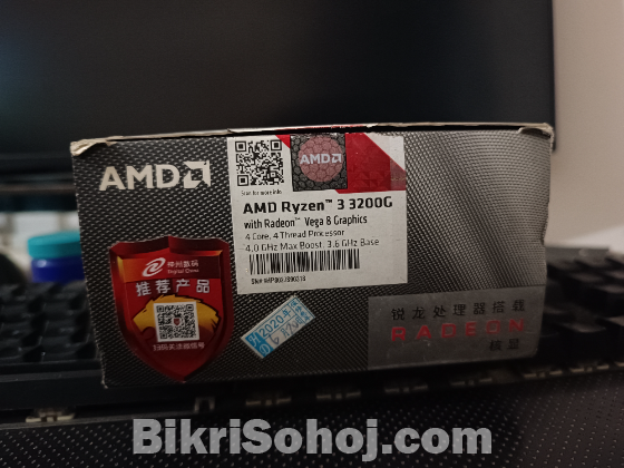 AMD Ryzen 3 3200g CPU with full box